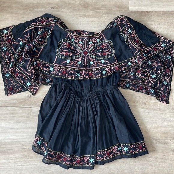 Free People Bohemian Batiste Frida Embroidered Dress/Top sz S - Picture 6 of 8